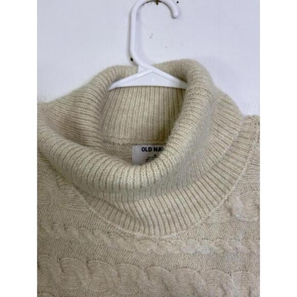 Old Navy Sweater Vest Womens XL Turtleneck Cableknit Cream Neutral Old Money - Picture 5 of 8